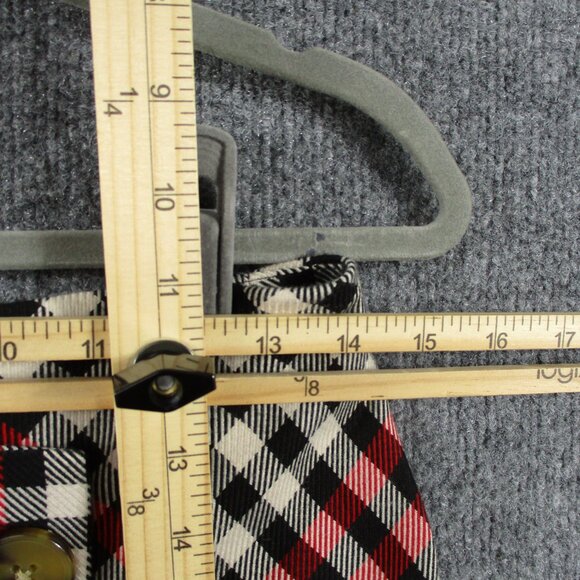 Who What Wear Skirt Womens 4 Black Red Plaid Collegiate Button Wrap Asymmetrical - Picture 9 of 12